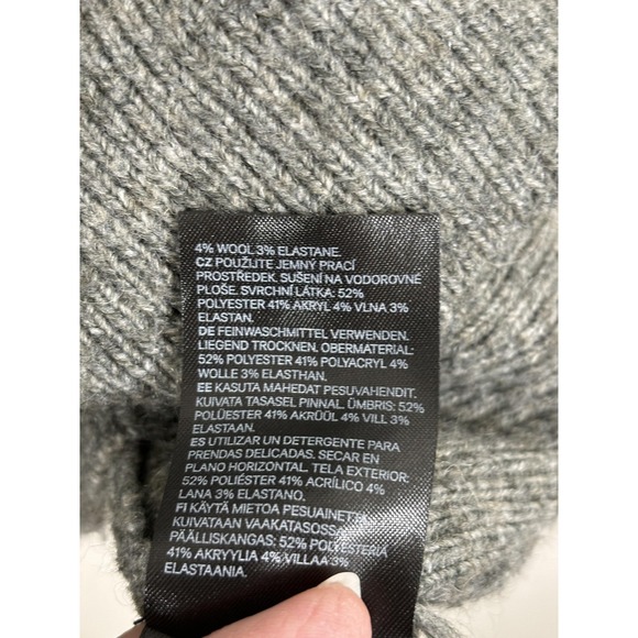 H&M Cardigan Sweater Womens Medium Gray Button Front Oversized Grandpa Knit - Picture 4 of 7
